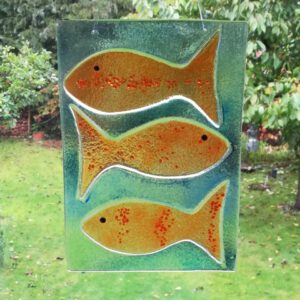 Glasbild mit Fischen