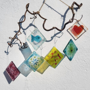 Minisonnenfänger aus Glas mit der Fusingtechnik aus aussortierten Glasscheiben upgecycelt